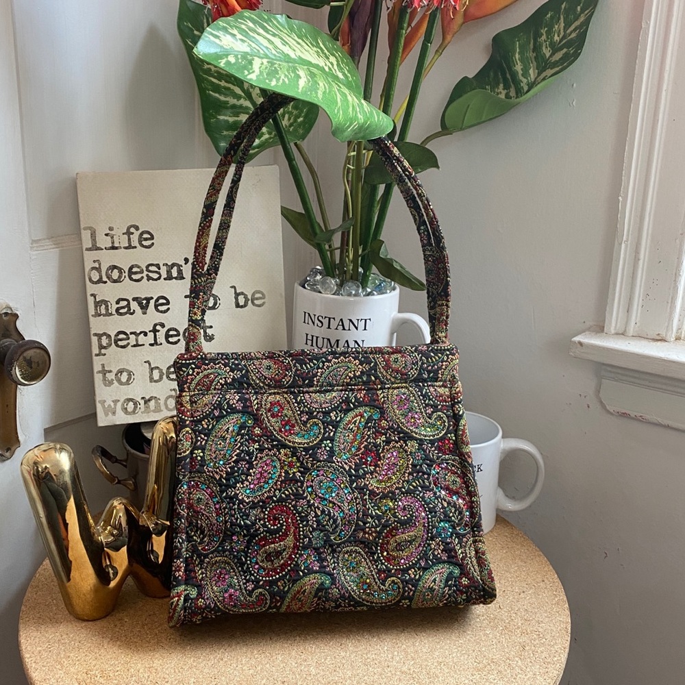 Vintage Paisley Diamanté Handbag